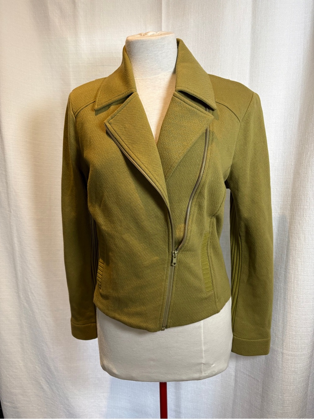 CAbi Olive Green Road Trip Moto Inspired Zip Jacket